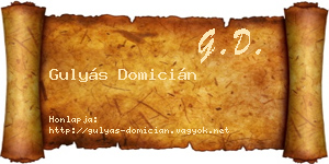 Gulyás Domicián névjegykártya